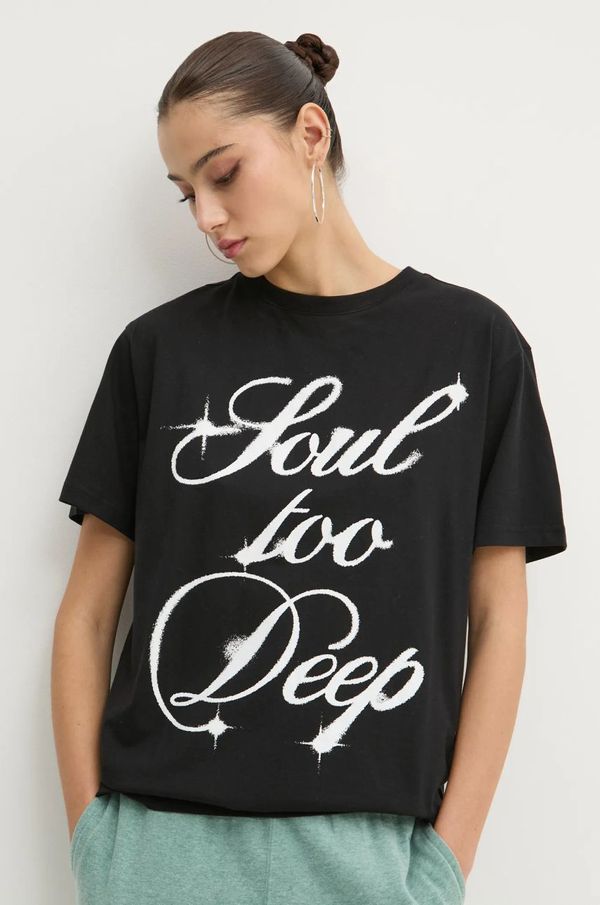 Karl Kani Bombažna kratka majica Karl Kani ženska, črna barva, 61300061