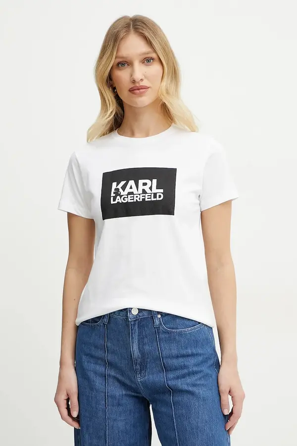 Karl Lagerfeld Bombažna kratka majica Karl Lagerfeld