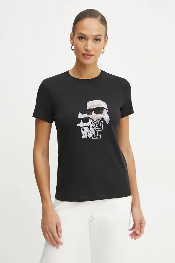 Karl Lagerfeld Bombažna kratka majica Karl Lagerfeld