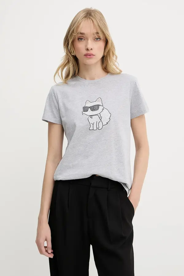 Karl Lagerfeld Bombažna kratka majica Karl Lagerfeld