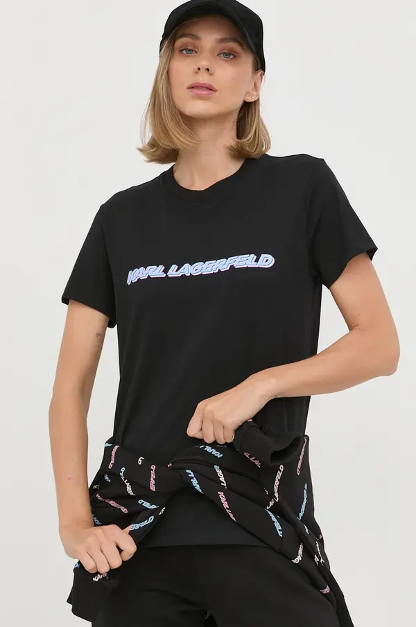 Karl Lagerfeld Bombažna kratka majica Karl Lagerfeld