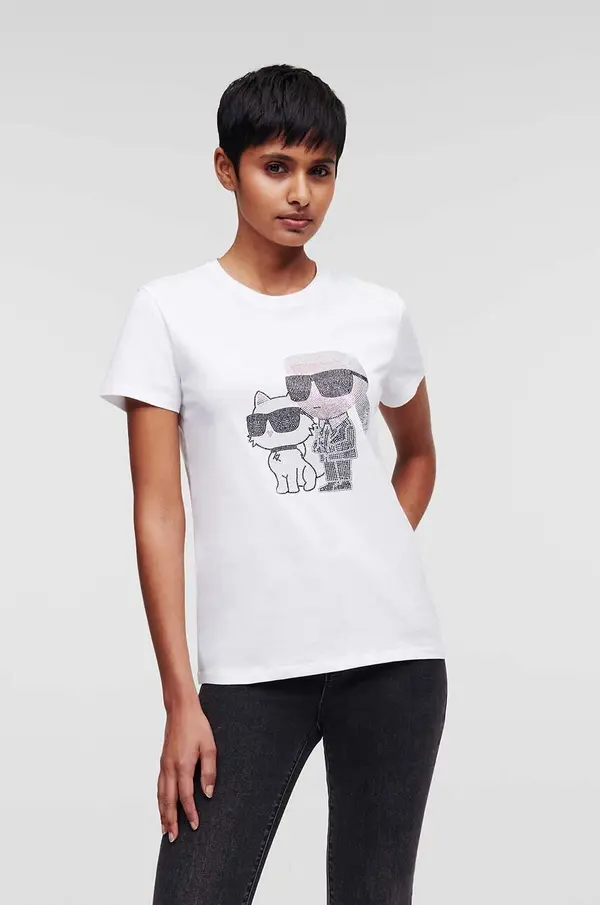 Karl Lagerfeld Bombažna kratka majica Karl Lagerfeld