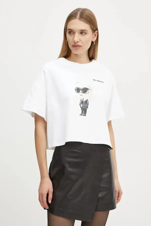 Karl Lagerfeld Bombažna kratka majica Karl Lagerfeld IKON