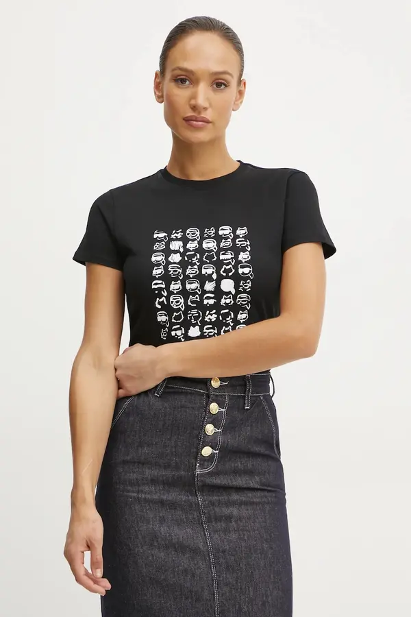 Karl Lagerfeld Bombažna kratka majica Karl Lagerfeld IKON