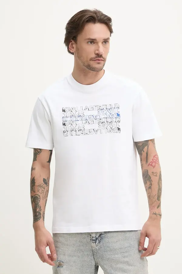 Karl Lagerfeld Jeans Bombažna kratka majica Karl Lagerfeld Jeans