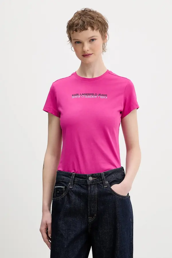 Karl Lagerfeld Jeans Bombažna kratka majica Karl Lagerfeld Jeans