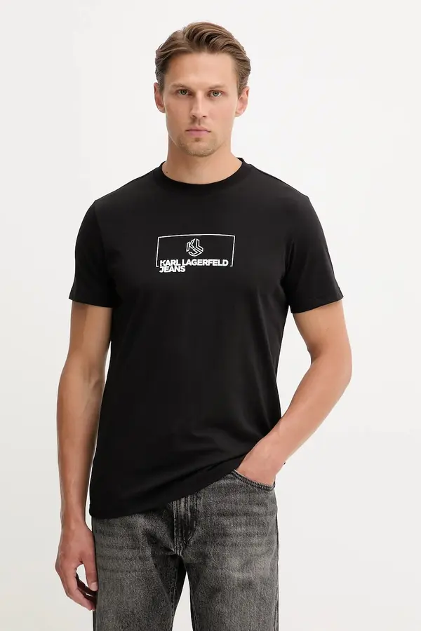 Karl Lagerfeld Jeans Bombažna kratka majica Karl Lagerfeld Jeans