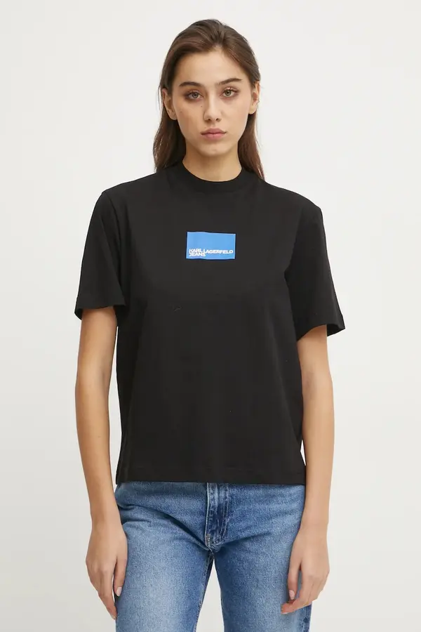 Karl Lagerfeld Jeans Bombažna kratka majica Karl Lagerfeld Jeans