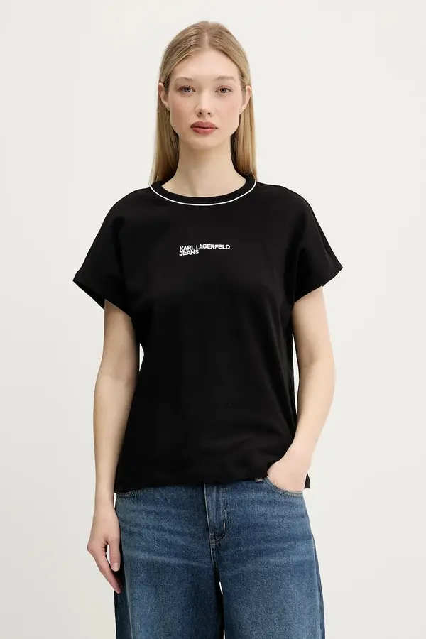 Karl Lagerfeld Jeans Bombažna kratka majica Karl Lagerfeld Jeans