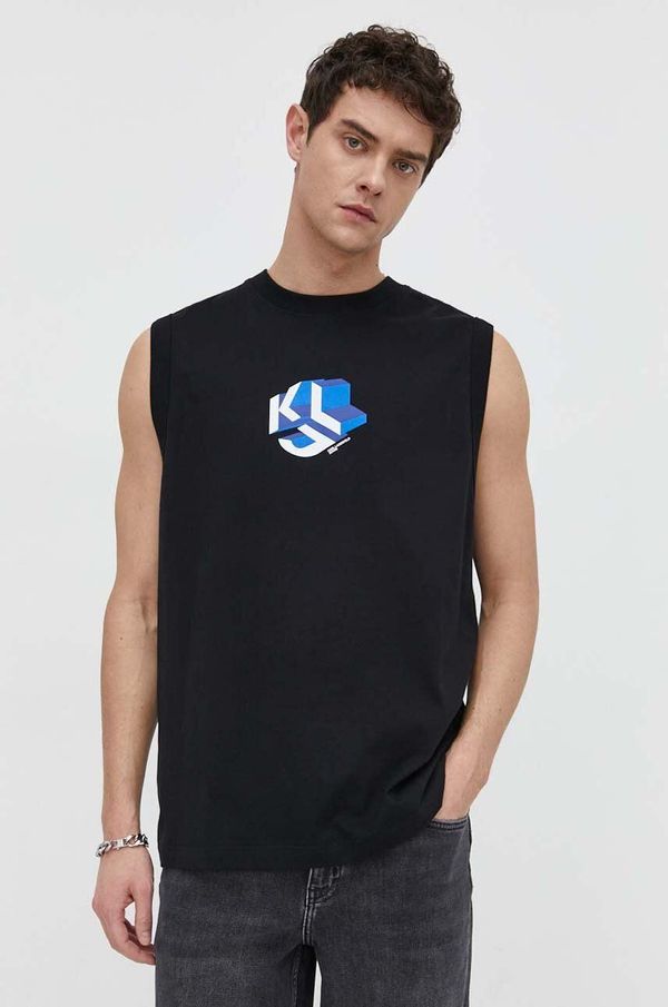 Karl Lagerfeld Jeans Bombažna kratka majica Karl Lagerfeld Jeans moški, črna barva