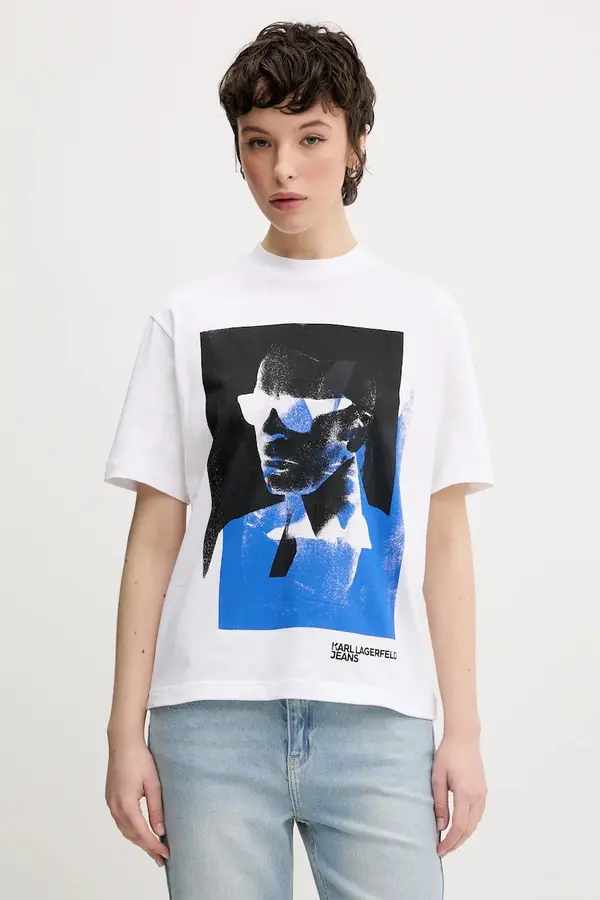 Karl Lagerfeld Jeans Bombažna kratka majica Karl Lagerfeld Jeans