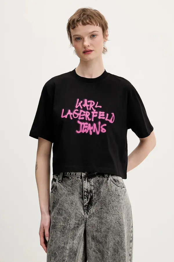 Karl Lagerfeld Jeans Bombažna kratka majica Karl Lagerfeld Jeans