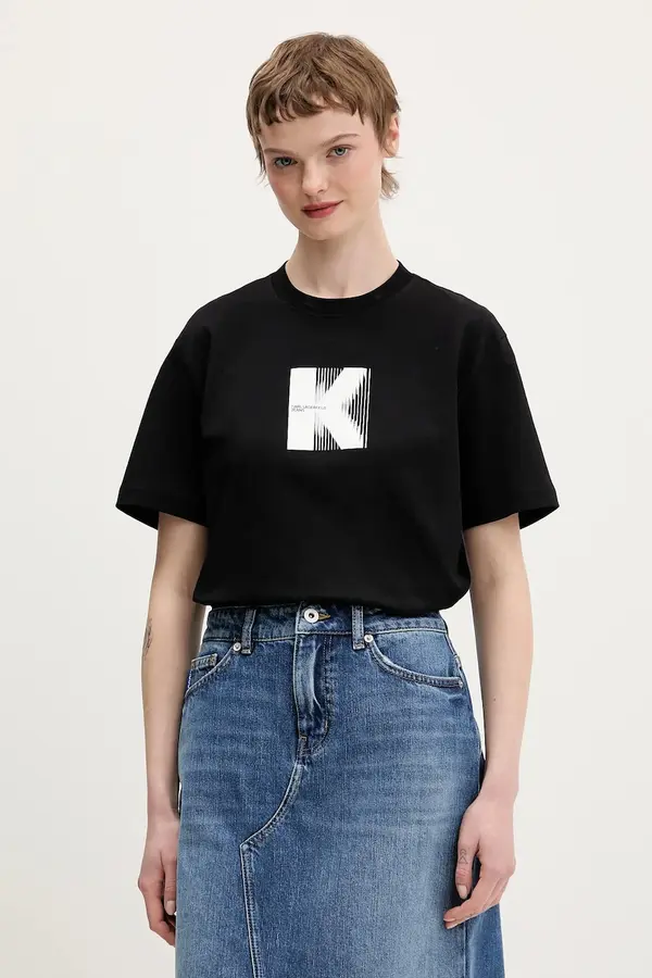 Karl Lagerfeld Jeans Bombažna kratka majica Karl Lagerfeld Jeans