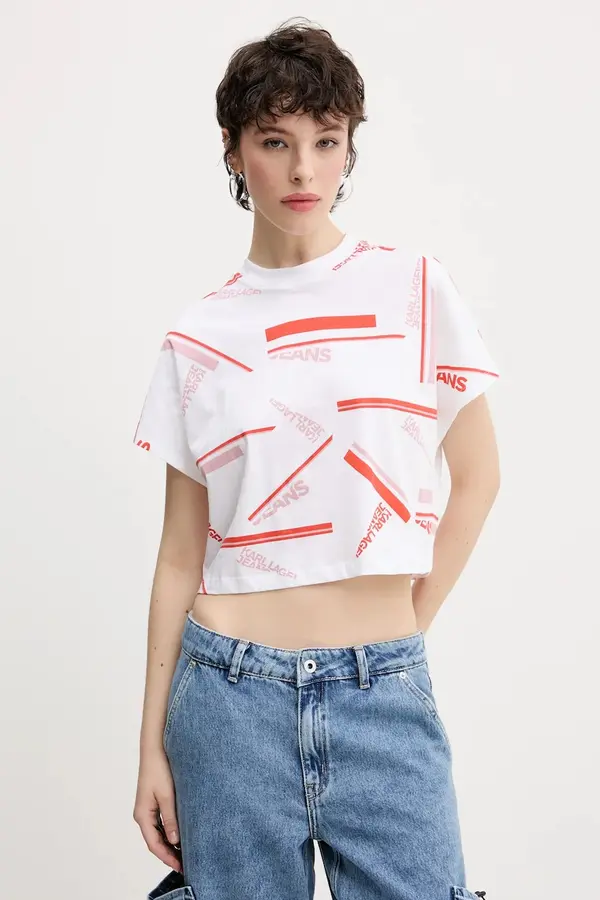 Karl Lagerfeld Jeans Bombažna kratka majica Karl Lagerfeld Jeans