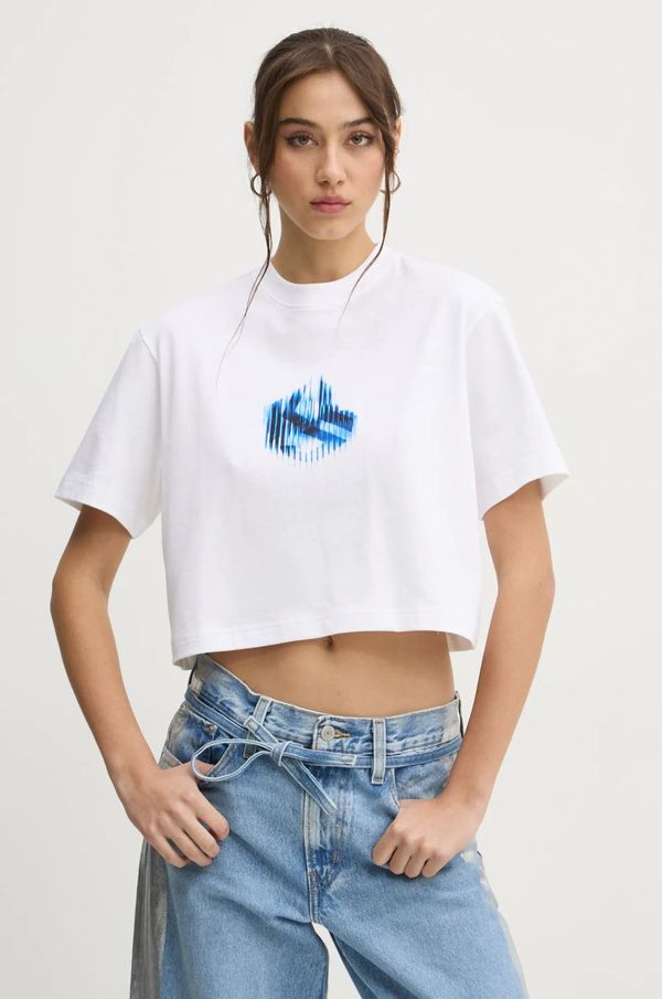 Karl Lagerfeld Jeans Bombažna kratka majica Karl Lagerfeld Jeans ženska, bela barva, A1W17109