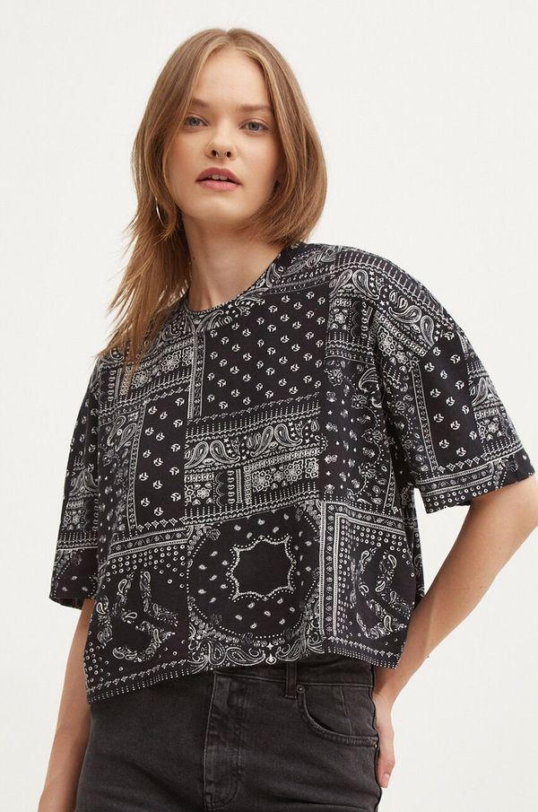 Karl Lagerfeld Jeans Bombažna kratka majica Karl Lagerfeld Jeans ženska, črna barva, 245J1707