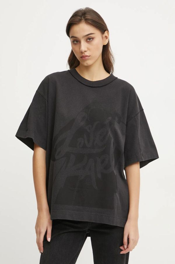 Karl Lagerfeld Jeans Bombažna kratka majica Karl Lagerfeld Jeans ženska, črna barva, A1W17147