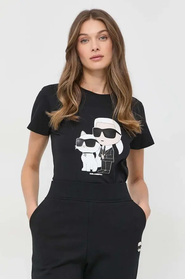 Karl Lagerfeld Bombažna kratka majica Karl Lagerfeld