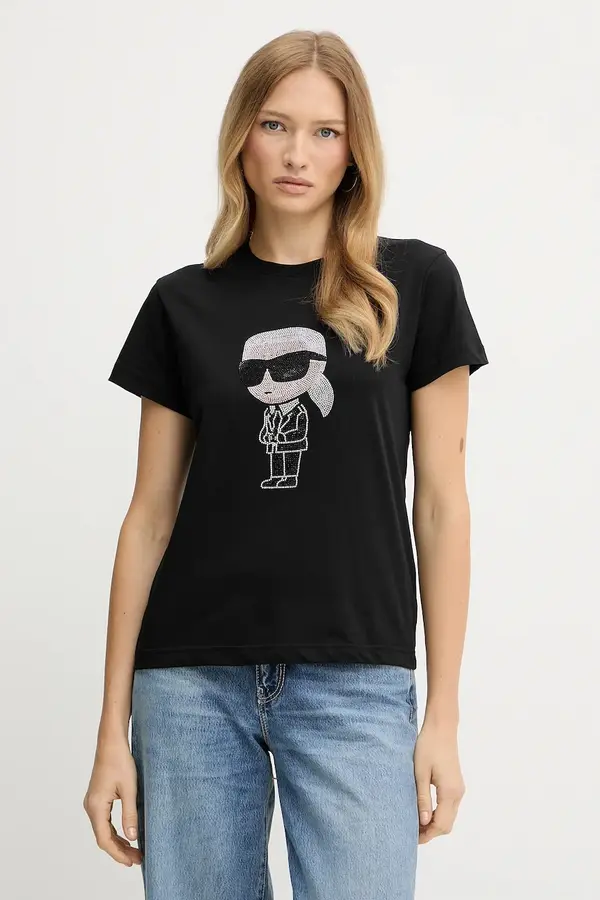Karl Lagerfeld Bombažna kratka majica Karl Lagerfeld