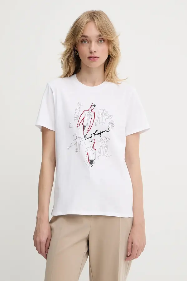 Karl Lagerfeld Bombažna kratka majica Karl Lagerfeld