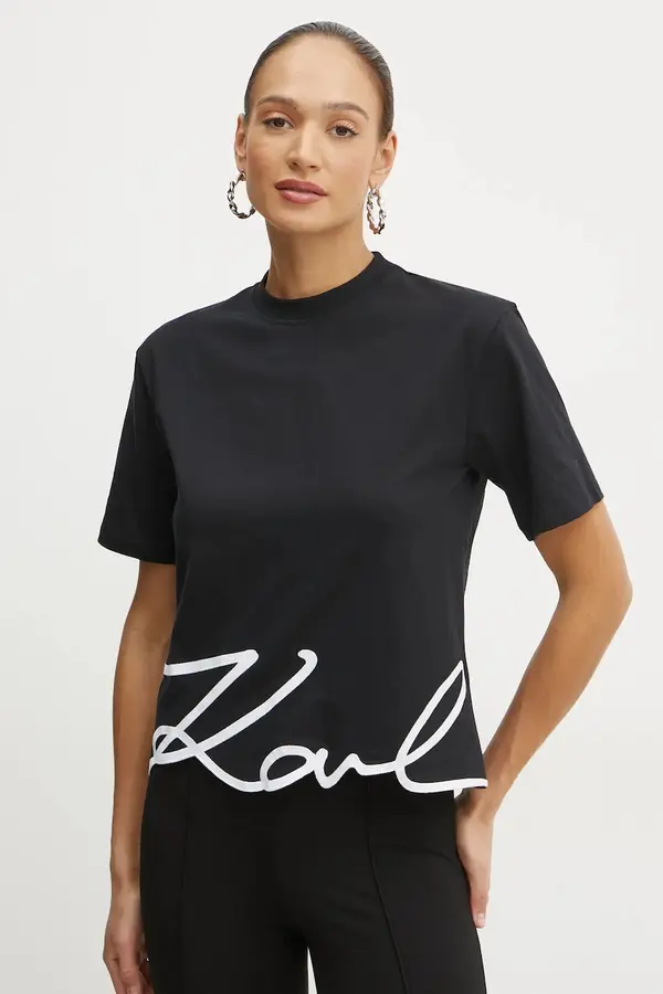 Karl Lagerfeld Bombažna kratka majica Karl Lagerfeld