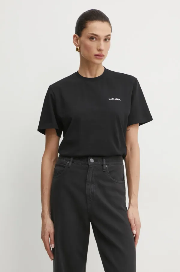 La Mania Bombažna kratka majica La Mania ženska, črna barva, BONI.3