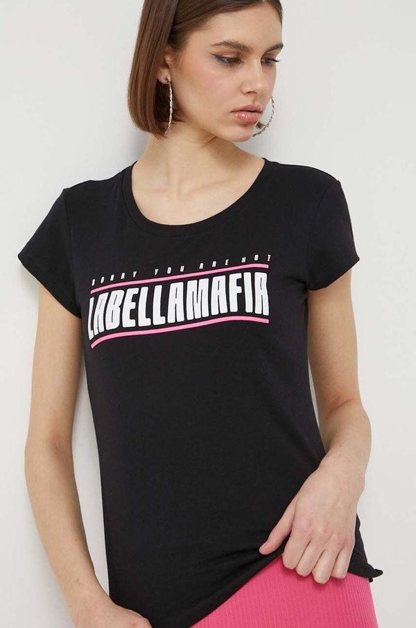 Labellamafia Bombažna kratka majica LaBellaMafia črna barva