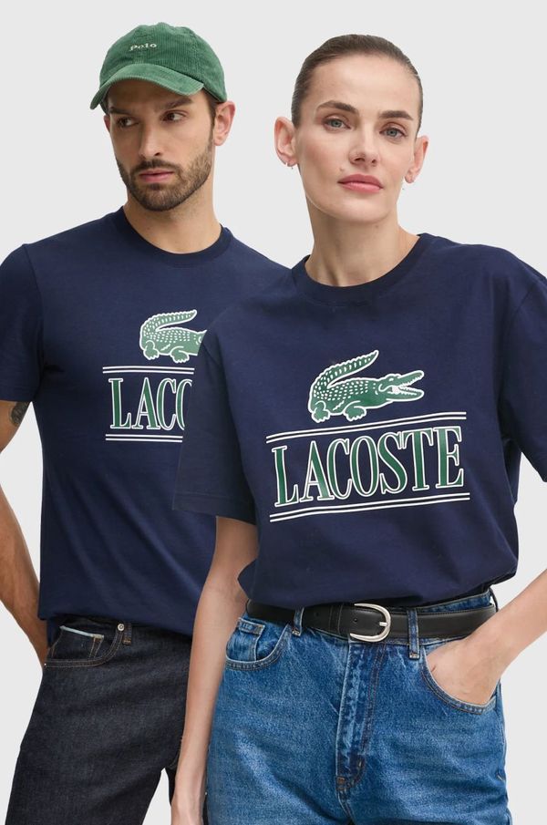 Lacoste Bombažna kratka majica Lacoste mornarsko modra barva, TH1218