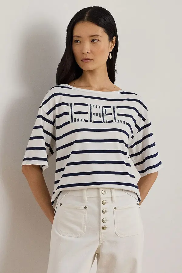 Lauren Ralph Lauren Bombažna kratka majica Lauren Ralph Lauren