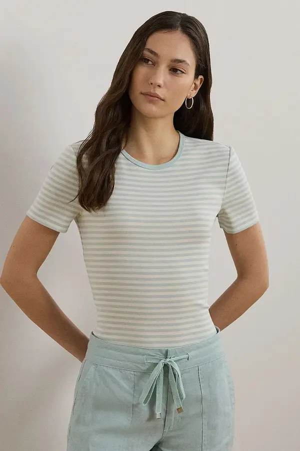 Lauren Ralph Lauren Bombažna kratka majica Lauren Ralph Lauren