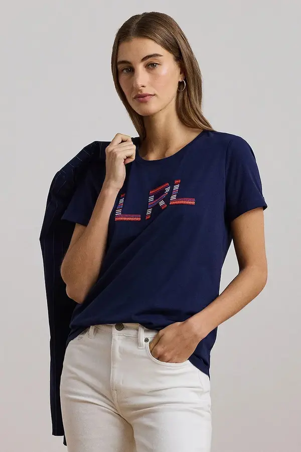 Lauren Ralph Lauren Bombažna kratka majica Lauren Ralph Lauren