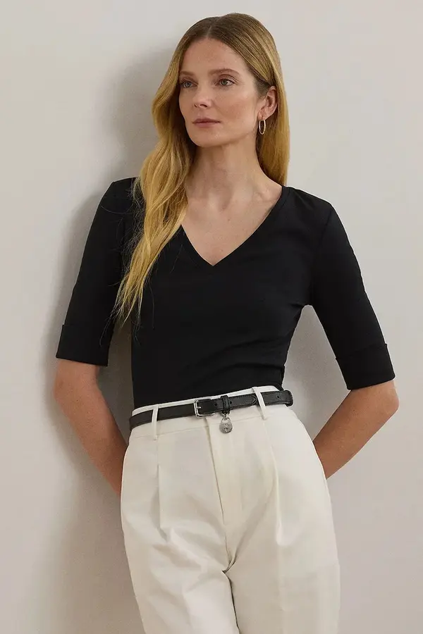 Lauren Ralph Lauren Bombažna kratka majica Lauren Ralph Lauren