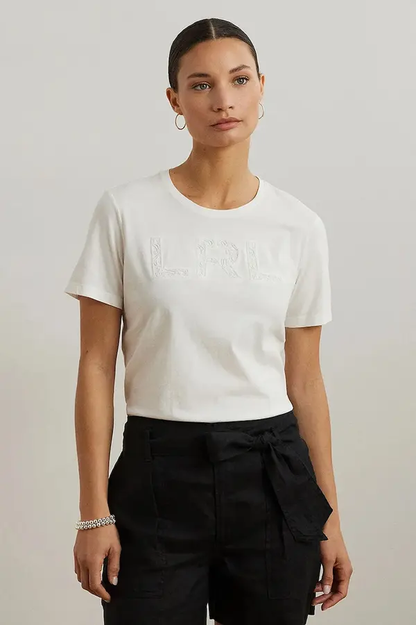 Lauren Ralph Lauren Bombažna kratka majica Lauren Ralph Lauren