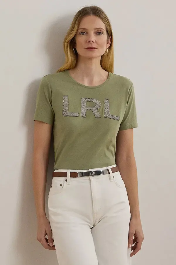 Lauren Ralph Lauren Bombažna kratka majica Lauren Ralph Lauren