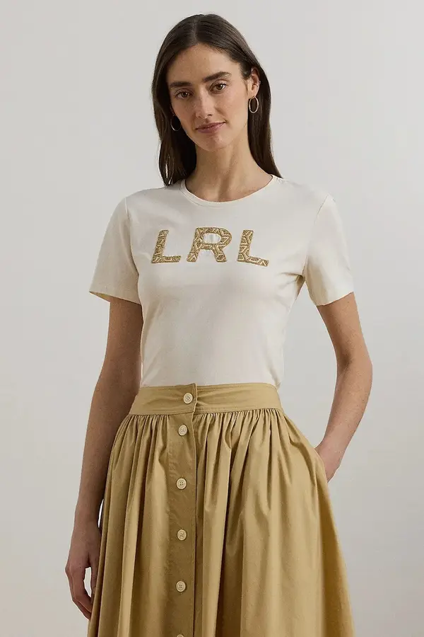 Lauren Ralph Lauren Bombažna kratka majica Lauren Ralph Lauren