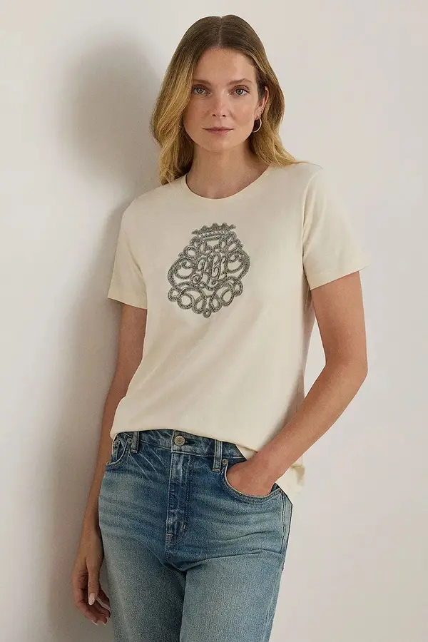 Lauren Ralph Lauren Bombažna kratka majica Lauren Ralph Lauren
