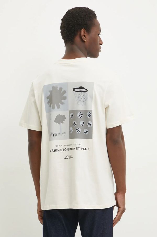 Les Deux Bombažna kratka majica Les Deux moška, bež barva, LDM101206