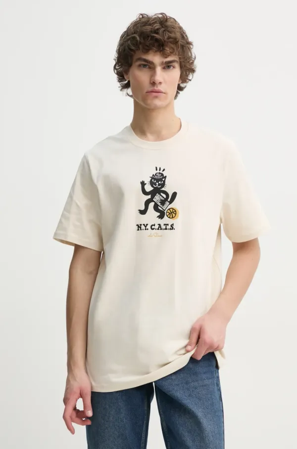 Les Deux Bombažna kratka majica Les Deux moška, bež barva, LDM101214