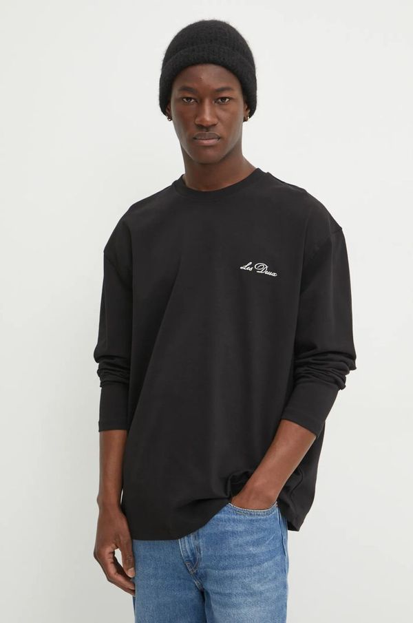 Les Deux Bombažna kratka majica Les Deux moška, črna barva, LDM101209