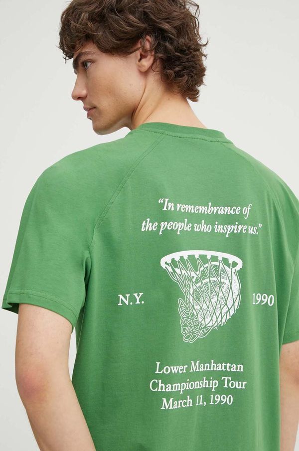 Les Deux Bombažna kratka majica Les Deux moška, zelena barva, LDM101182