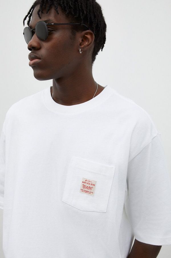 Levi's Bombažna kratka majica Levi's bela barva