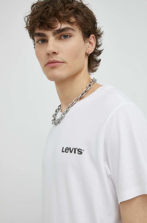 Levi's Bombažna kratka majica Levi's bela barva