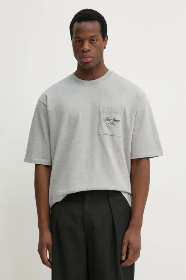 Levi's Bombažna kratka majica Levi's HALF SLEEVE GR PCKT T moška, siva barva, 001MH