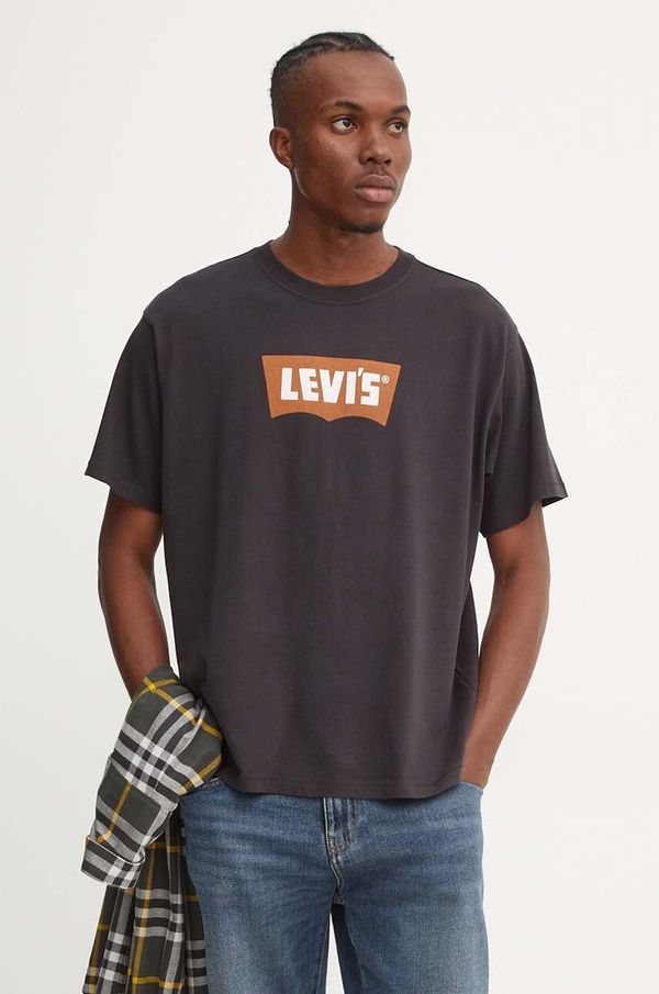 Levi's Bombažna kratka majica Levi's moška, črna barva, 000RY