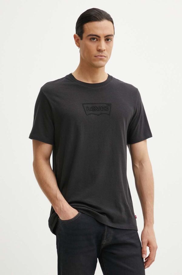Levi's Bombažna kratka majica Levi's moška, črna barva, 22491