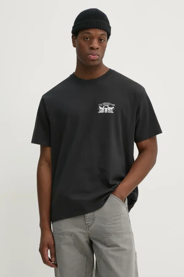 Levi's Bombažna kratka majica Levi's moška, črna barva, 87373