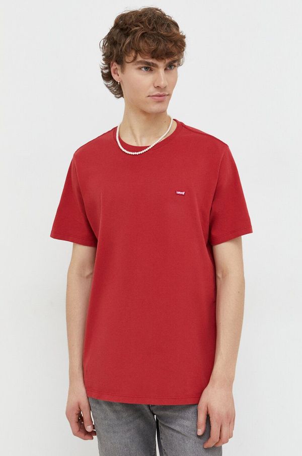 Levi's Bombažna kratka majica Levi's moški, rdeča barva