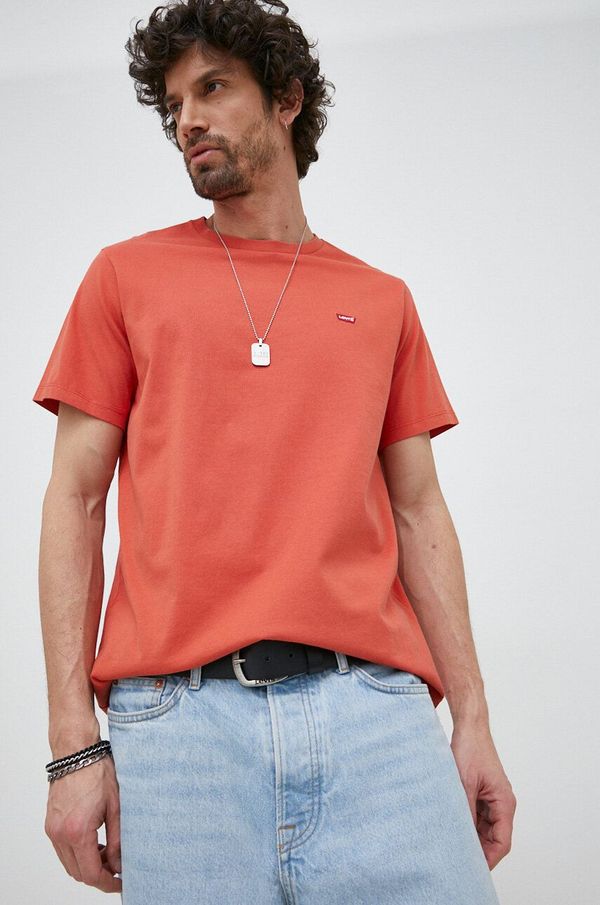 Levi's Bombažna kratka majica Levi's oranžna barva