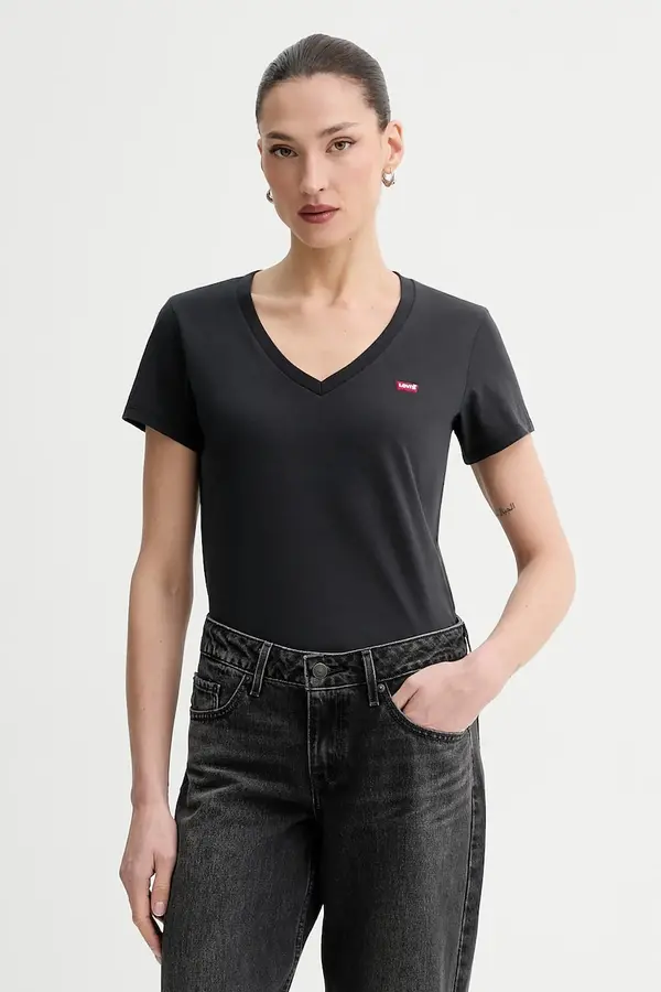Levi's Bombažna kratka majica Levi's PERFECT VNECK 2-pack