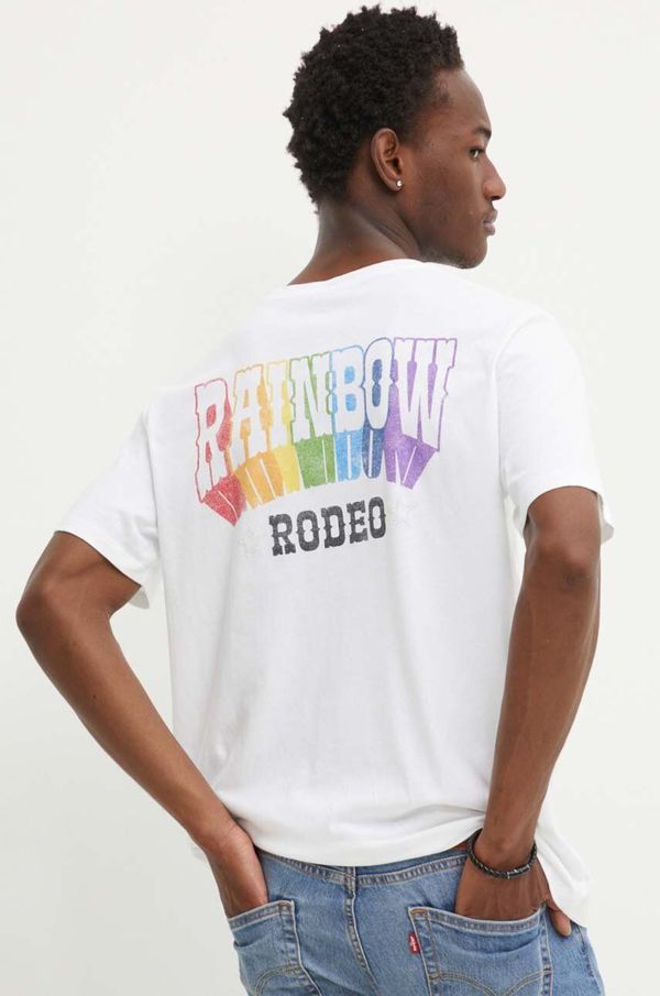 Levi's Bombažna kratka majica Levi's Pride moška, bela barva